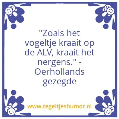 Tegeltje: ALV