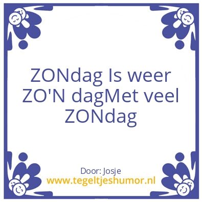 Tegeltje: Zondag