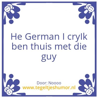Tegeltje: No