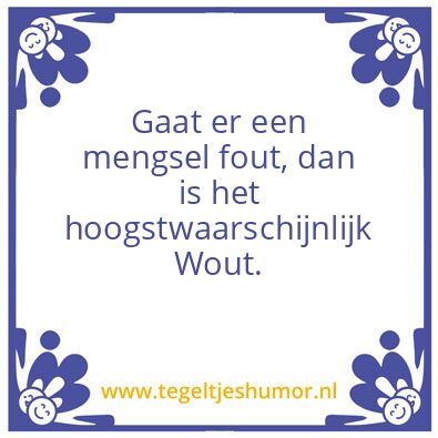 Tegeltje: Wout