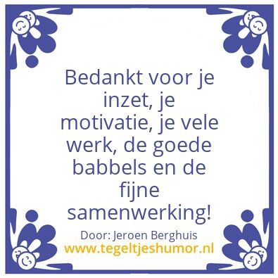 Tegeltje: Bedankt Alexandra