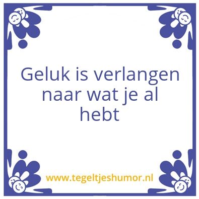 Tegeltje: Geluk