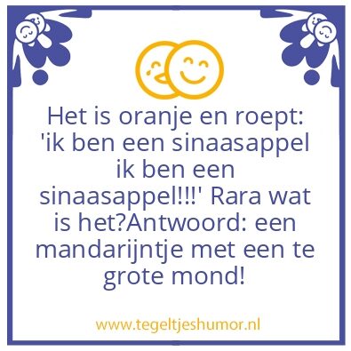 Tegeltje: het is oranje rara..