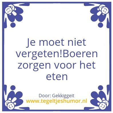 Tegeltje: Nofarmersnofood