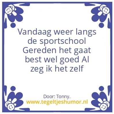 Tegeltje: Sportschool