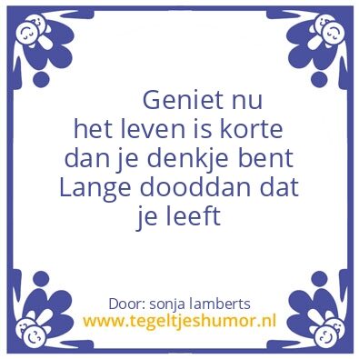 Tegeltje: leef je leven