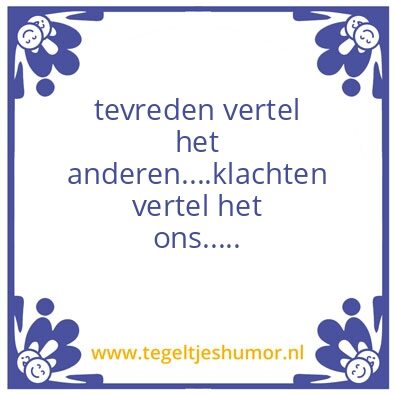 Tegeltje: ons motto