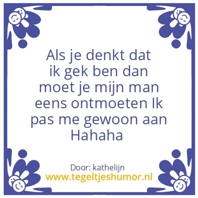 Tegeltje: gek
