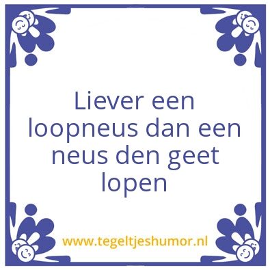 Tegeltje: Neus