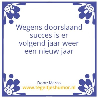Tegeltje: Nieuw jaar