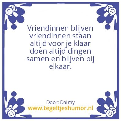 Tegeltje: Vriendinnen