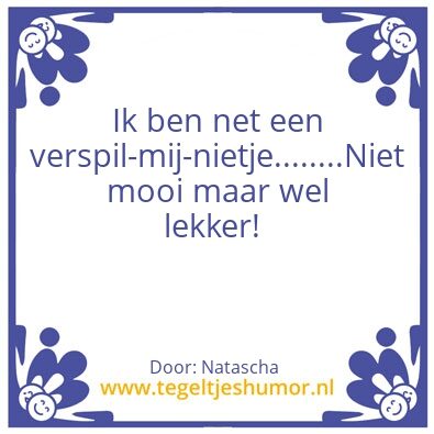 Tegeltje: Verspil-mij-nietje