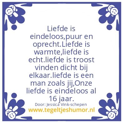 Tegeltje: Eindeloze liefde