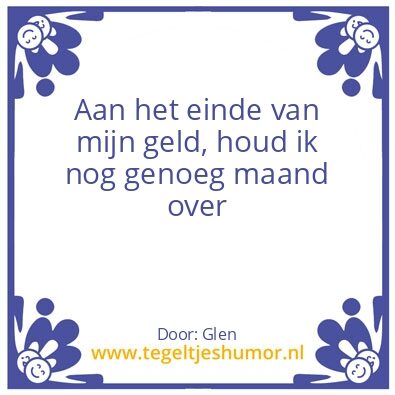 Tegeltje: Maand genoeg