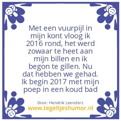 Tegeltje: nieuwjaar