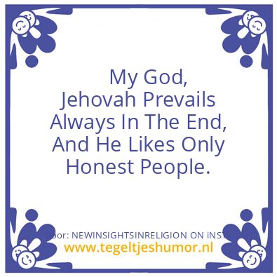 Tegeltje: My God, Jehovah