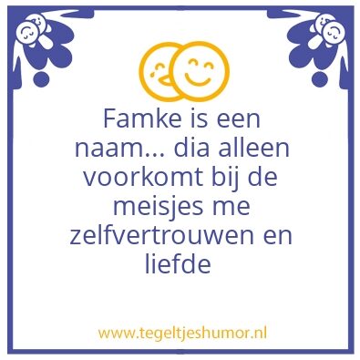 Tegeltje: Famke