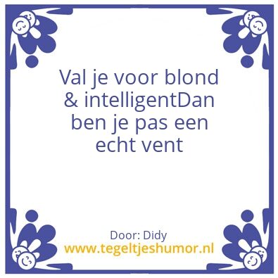 Tegeltje: Blond