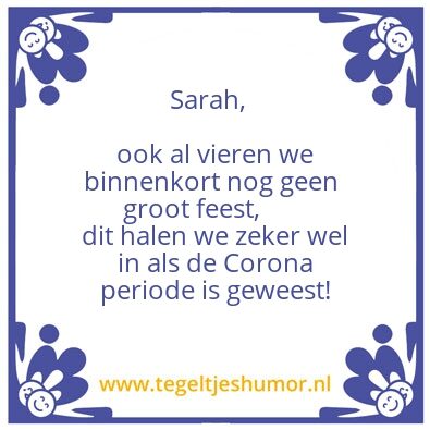 Tegeltje: Sarah
