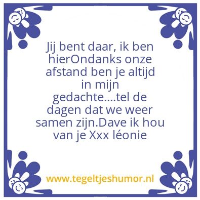 Tegeltje: Schatje