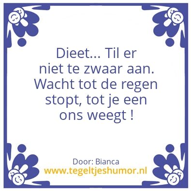 Tegeltje: Dieet