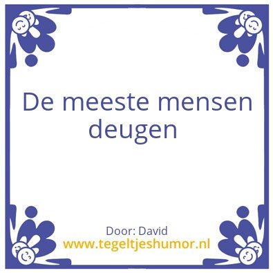 Tegeltje: Deugen