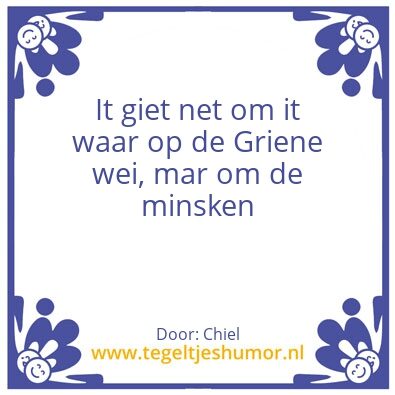 Tegeltje: Griene wei