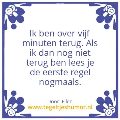 Tegeltje: Zo terug