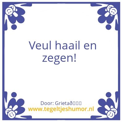 Tegeltje: Moi!