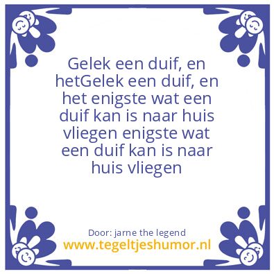 Tegeltje: nen duif