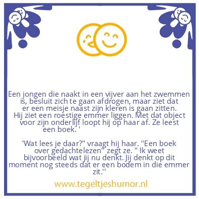 Tegeltje: Naakt in een vijver
