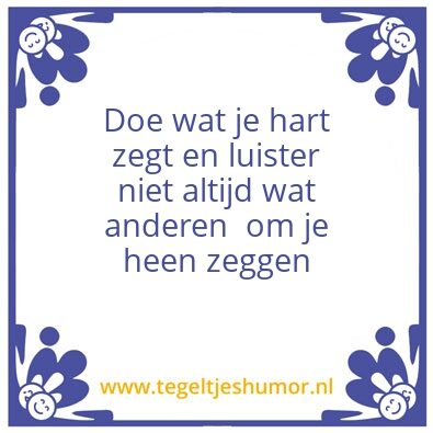 Tegeltje: Gevoel