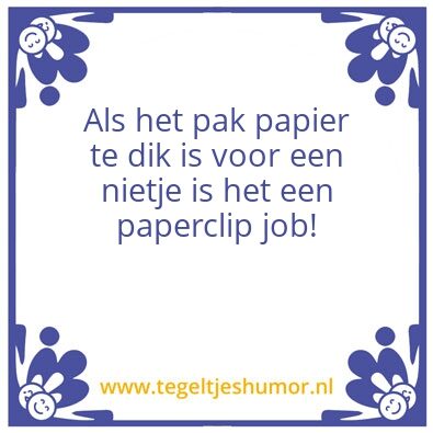 Tegeltje: Nietjes