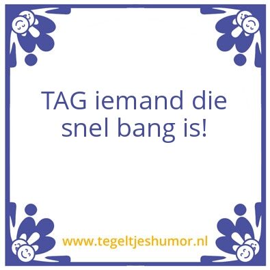 Tegeltje: Bang