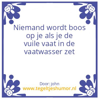 Tegeltje: vaat