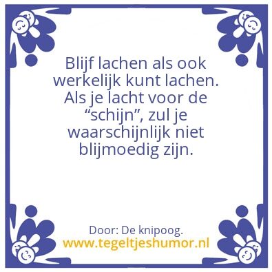 Tegeltje: Blijf lachen.w