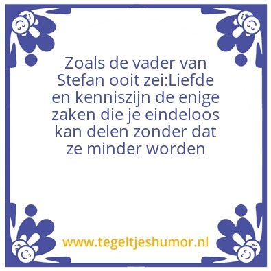 Tegeltje: Liefde en kennis