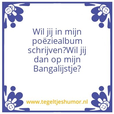 Tegeltje: Poezie