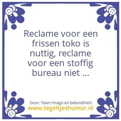 Tegeltje: Imago en bekendheid FABK