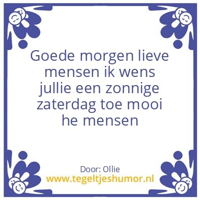 Tegeltje: Goede morgen