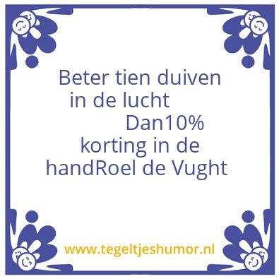 Tegeltje: Korting