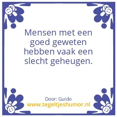 Tegeltje: Goed geweten