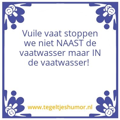 Tegeltje: Vaatwasser