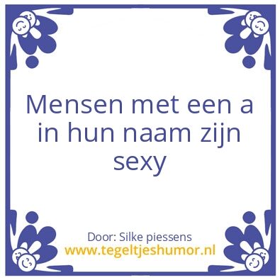 Tegeltje: Mensen met een a in hun naam