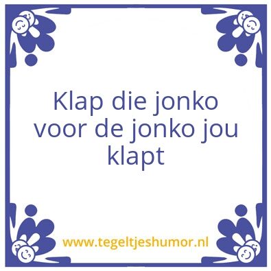 Tegeltje: Jonko