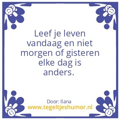 Tegeltje: Leven