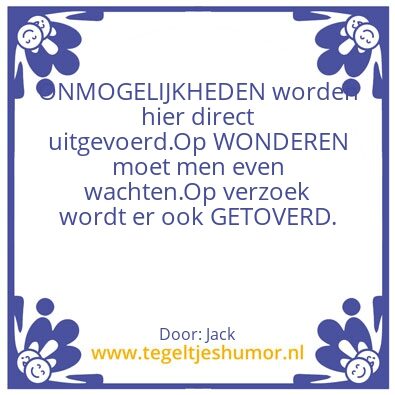 Tegeltje: Spreuk van Jack