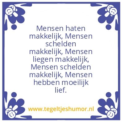 Tegeltje: liefde is belangrijk