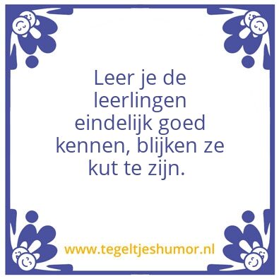 Tegeltje: Werkweek