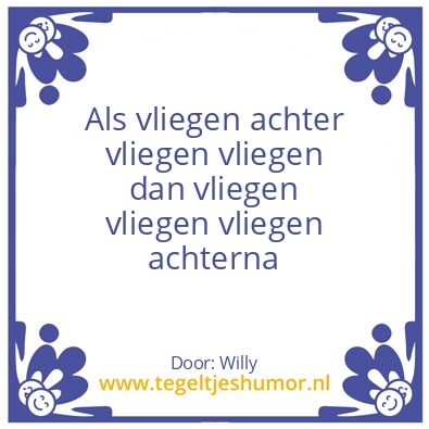 Tegeltje: vliegen